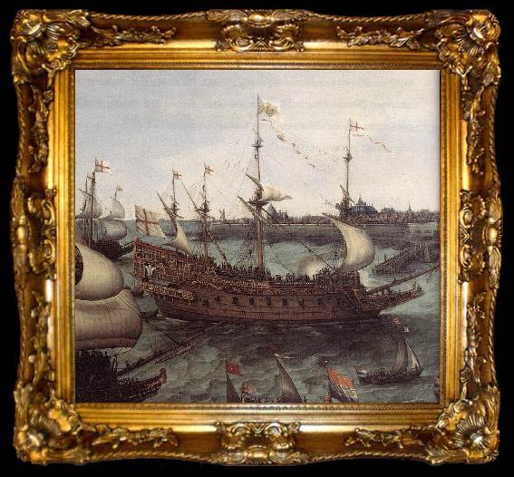 framed  VROOM, Hendrick Cornelisz. The Arrival at Vlissingen of the Elector Palatinate Frederick V (detail) ar, ta009-2